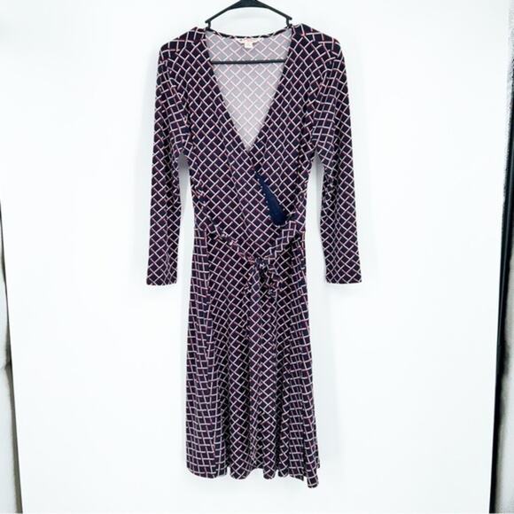Brooks Brothers Dresses & Skirts - Brooks Brothers Red Fleece Navy & Red Check‎ Wrap Dress Sz M Business Casual